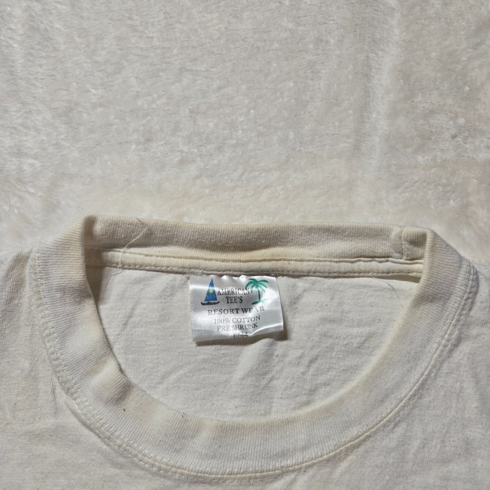 Vintage Totola Bay Shirt Mens Large‎ White British Virgin Island Destination 90s - Picture 5 of 7